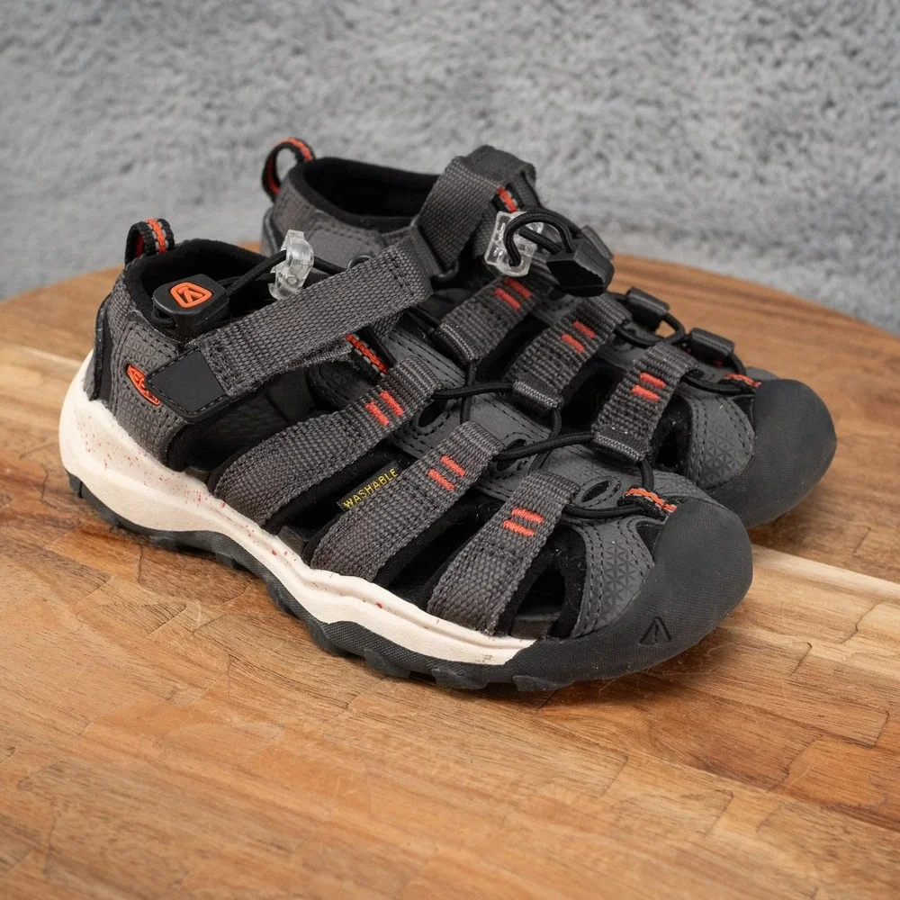 KEEN Newport H2 Sandal Toddler 10 Grey Red Good Water Hiking Closed Toe